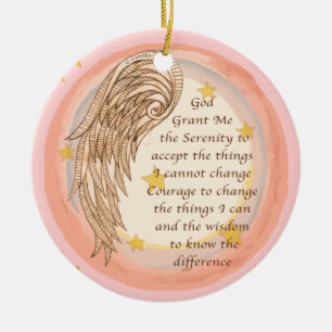Christian Angel Serenity Prayer Julgransprydnad Keramik