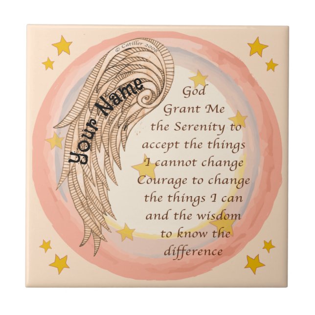 Christian Angel Serenity Prayer Kakelplatta (Framsidan)