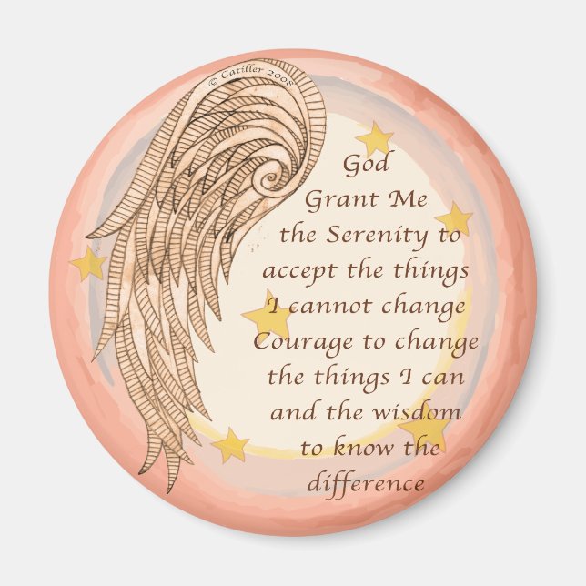 Christian Angel Serenity Prayer Magnet (Framsidan)