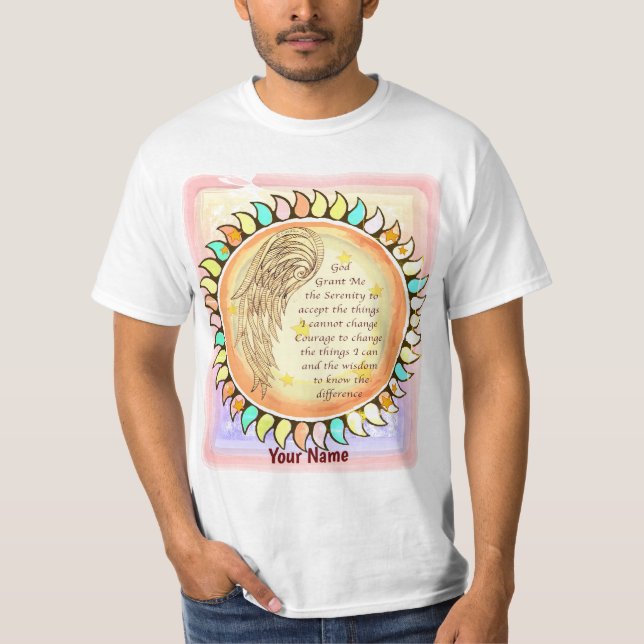 Christian Angel Serenity Prayer T Shirt (Framsida)