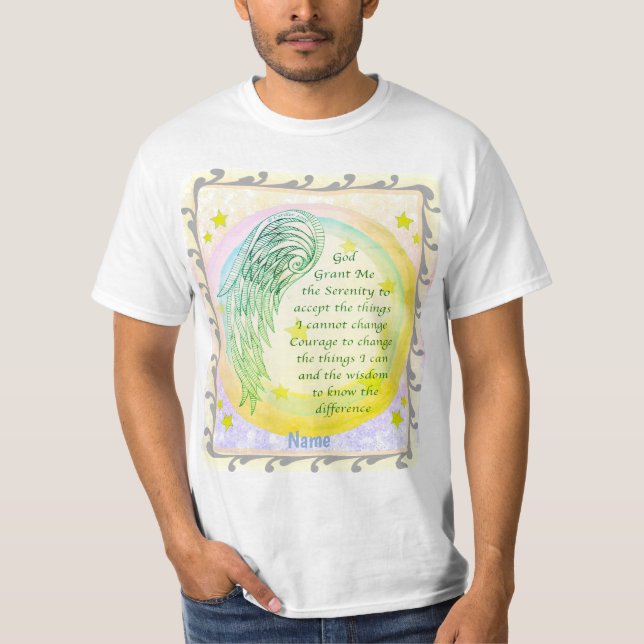 Christian Angel Serenity Prayer T Shirt (Framsida)