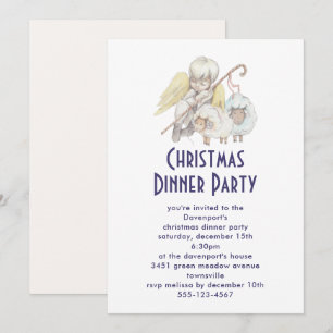 Christian Angel Shepherd med fårmiddag Party Inbjudningar