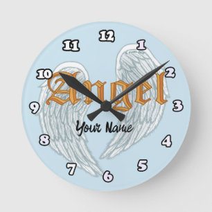 Christian Angel Vingar Clock Rund Klocka