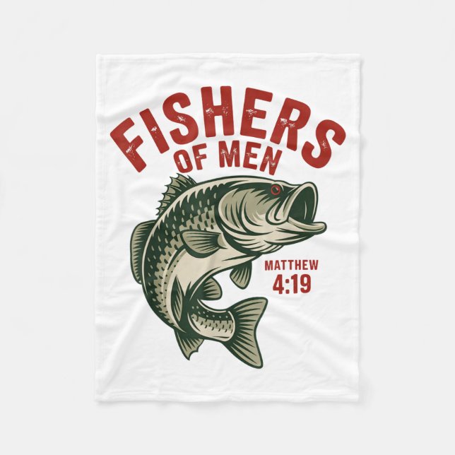 Christian Angler Fishers Of Men Matthew 4 19 Verse Fleecefilt (Framsidan)