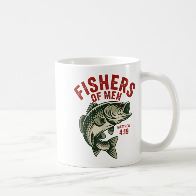 Christian Angler Fishers Of Men Matthew 4 19 Verse Kaffemugg (Höger)