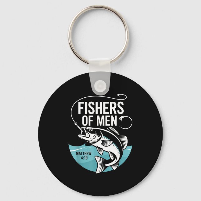Christian Angler Fishers Of Men Matthew 4 19 Verse Nyckelring (Framsida)