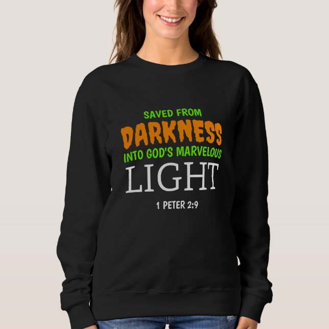 Christian Anti Halloween SPARED FRÅN DARKNESS T Shirt (Framsida)