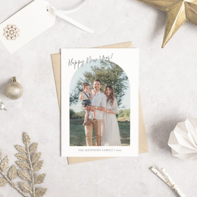 Christian Arch Photo Script Gott nytt år Julkort (Skapare uppladdad)