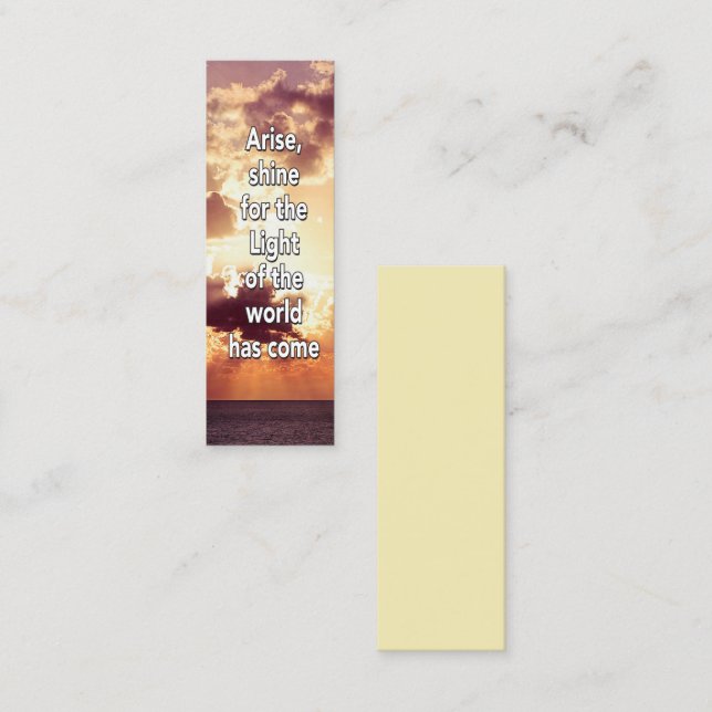 Christian ARISE, SHINE Mini Bookmark (Fram/baksida)