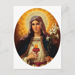 Christian Art av Helig Heart of Jesus and Mary Vykort