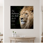 Christian Art, fet som Lejon, Prov. 28-1 Canvastryck<br><div class="desc">Proverbs 28 vs 1 bibelskript: Den högra är fet som en Lejon med en designbild av en lejon på mörkens bakgrund. Den inspirerande,  kristna väggkonsten - omsluten utskrift av arbetsytan. För Evangelical,  bibeltroende.</div>