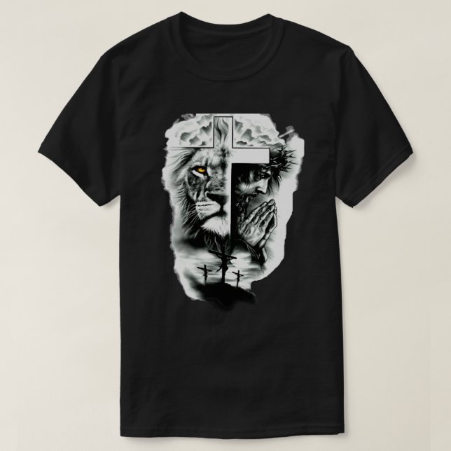 Christian Art-jesus kor Lejon om judah Classi T Shirt (Design framsida)
