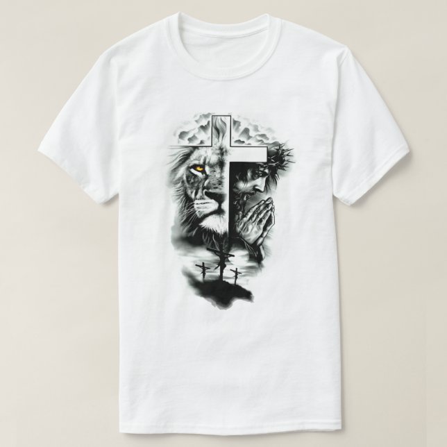 Christian Art-jesus kor Lejon om Judah T Shirt (Design framsida)