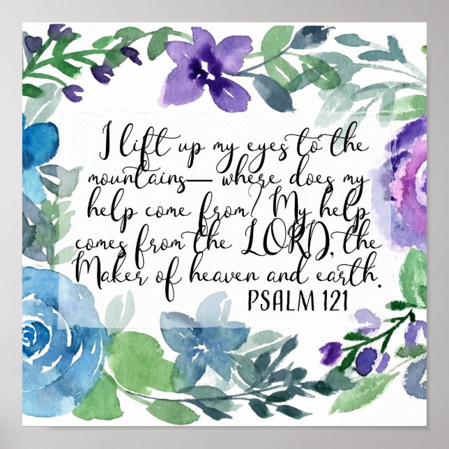 Christian art Psalm 121 Poster (Framsidan)