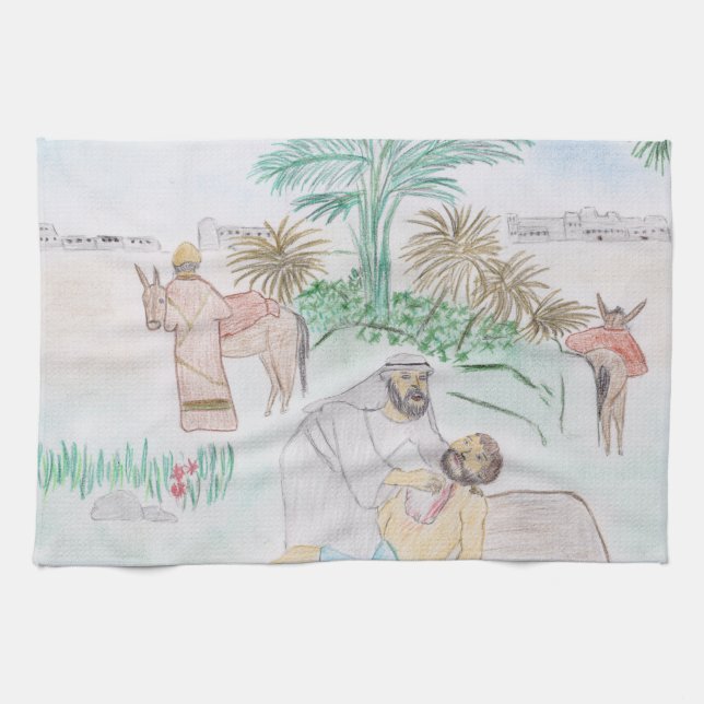 Christian Artwork the bra Samaritan Kökshandduk (Horisontell)