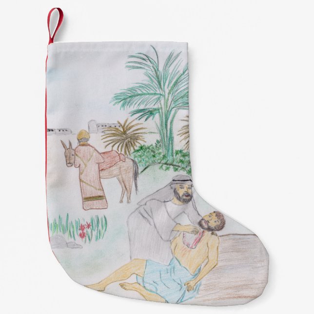 Christian Artwork the bra Samaritan Liten Julstrumpa (Framsidan)
