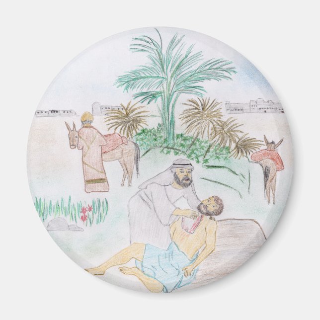 Christian Artwork the bra Samaritan Magnet (Framsidan)