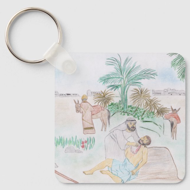 Christian Artwork the bra Samaritan Nyckelring (Framsida)