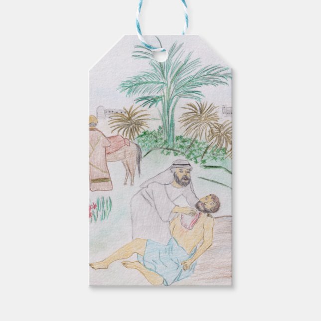 Christian Artwork the bra Samaritan Presentetikett (Framsidan)