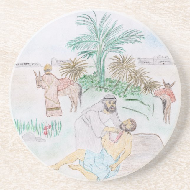 Christian Artwork the bra Samaritan Underlägg (Framsidan)