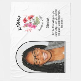 Christian AUGUST Birth Month Flower NAMN PHOTO Fleecefilt