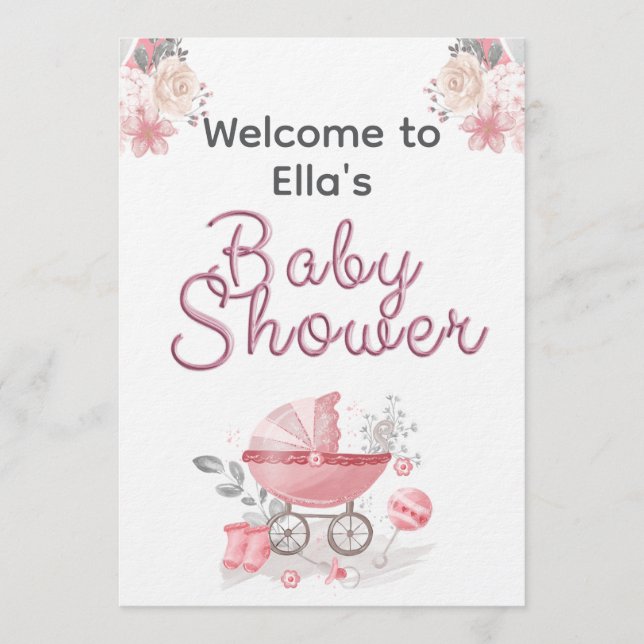 Christian Baby Girl Shower Personalized Text Photo Inbjudningar (Framsida)