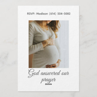 Christian Baby Girl Shower Personalized Text Photo Inbjudningar