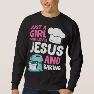 Christian Baking Girl är bara en flicka som Kärlek Lång Ärmad Tröja