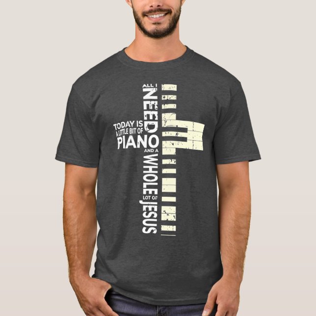 Christian Band Musician Rock musik Piano T Shirt (Framsida)
