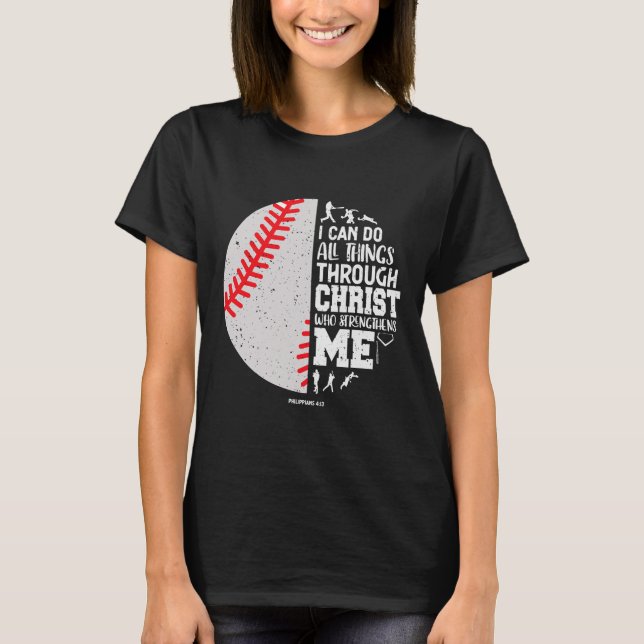 Christian Baseball Bible Verse All T Shirt (Framsida)