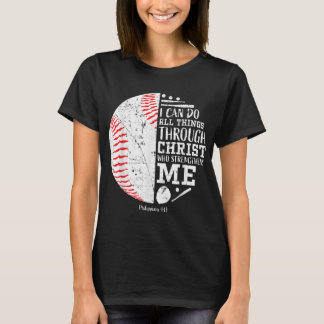 Christian Baseball jag kan göra allt Sak Religiösa T Shirt