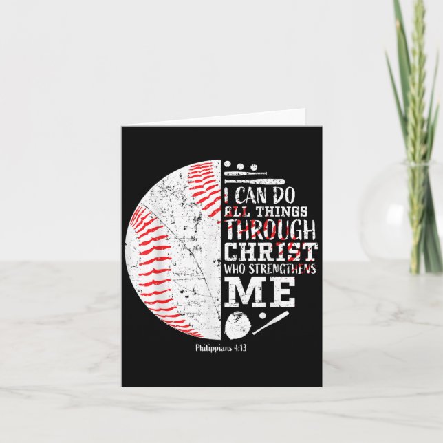 Christian Baseball Philipans 4_13 I Can Do All Thi Kort (Framsida)