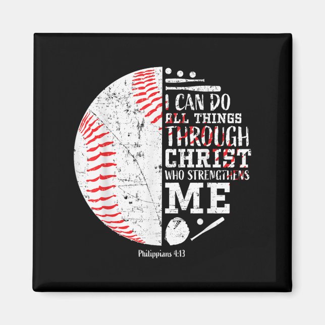 Christian Baseball Philipans 4_13 I Can Do All Thi Magnet (Framsidan)