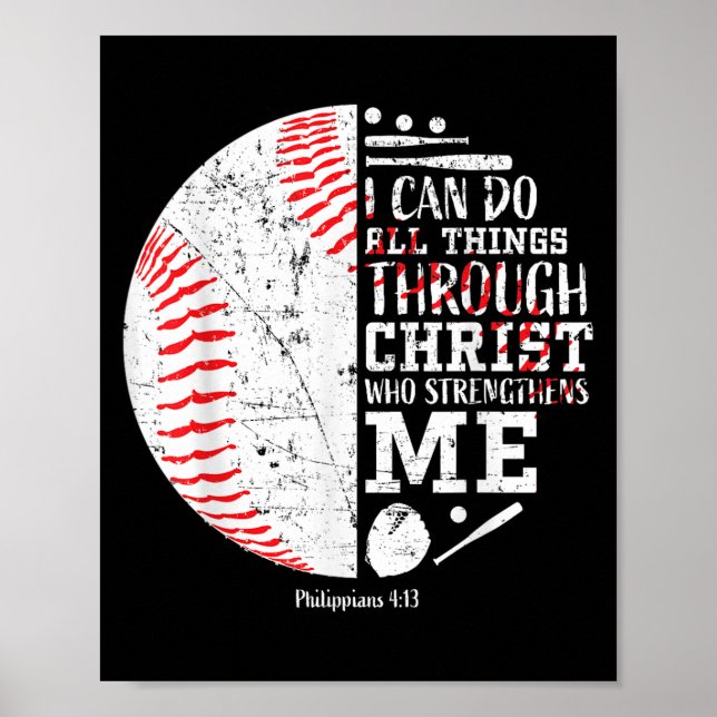 Christian Baseball Philipans 4_13 I Can Do All Thi Poster (Framsidan)