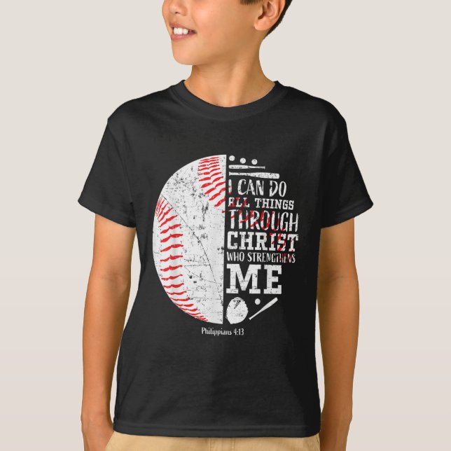 Christian Baseball Philipans 4_13 I Can Do All Thi T Shirt (Framsida)