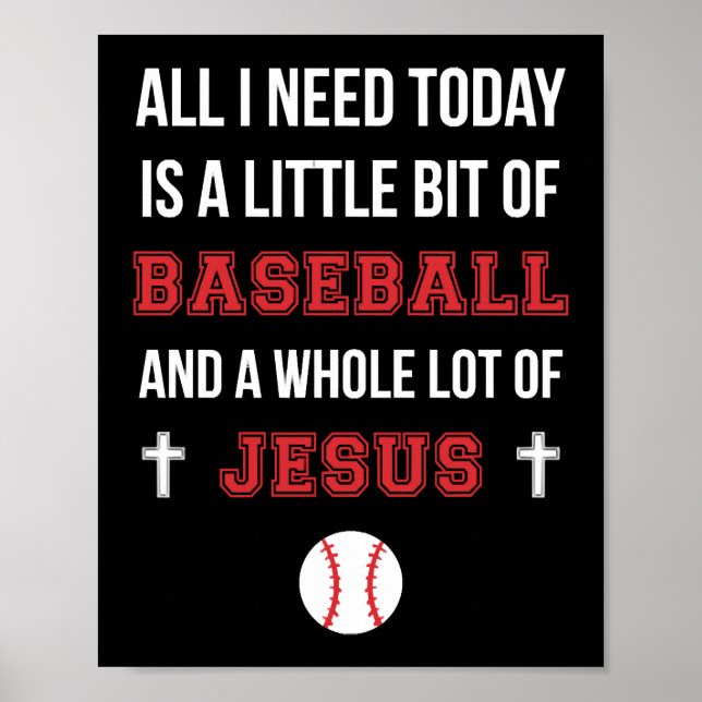 Christian Baseball T Shirt Allt jag behöver är Bas Poster (Framsidan)