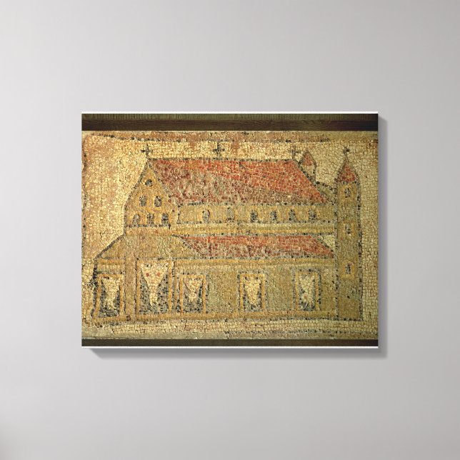 Christian basilica, mosaic pavement, romersk perio canvastryck (Framsida)