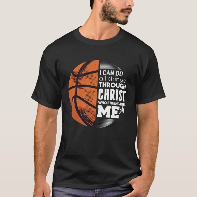 Christian Basketball Christ T Shirt (Framsida)