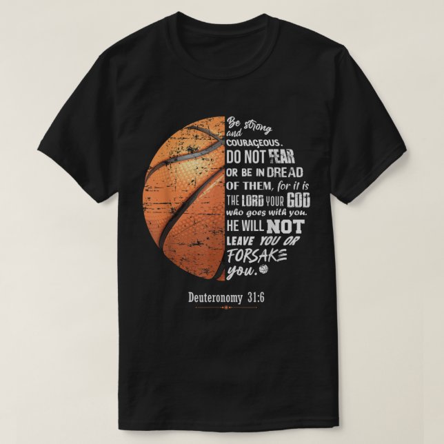 Christian Basketball Deuteronomy bible Faith T Shirt (Design framsida)