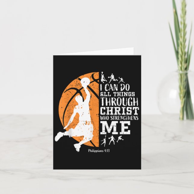 Christian Basketball I Can Do All Things Through C Kort (Framsida)