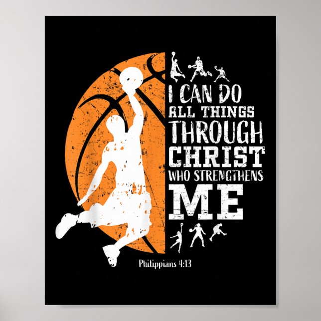 Christian Basketball I Can Do All Things Through C Poster (Framsidan)