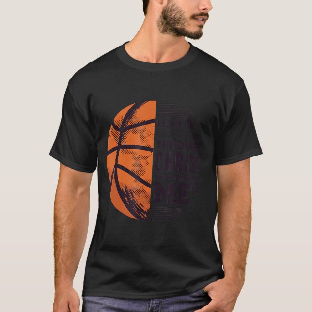 Christian Basketball jag kan göra allt Sak T Shirt (Framsida)