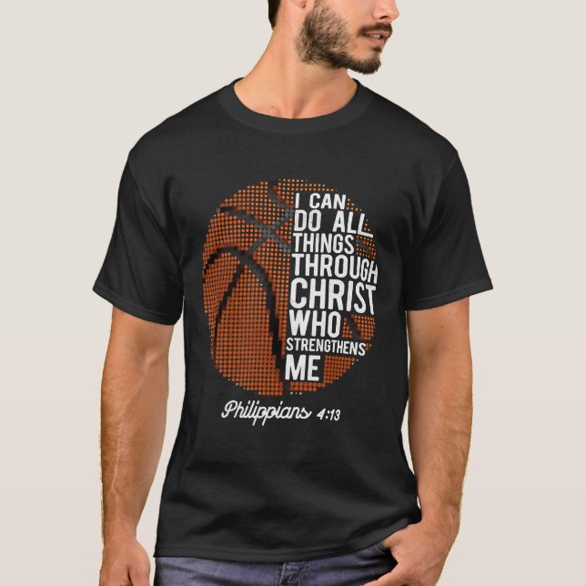 Christian Basketball jag kan göra Sak Filippinerna T Shirt (Framsida)