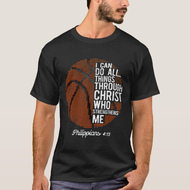 Christian Basketball jag kan göra Sak Filippinerna T Shirt (Framsida)