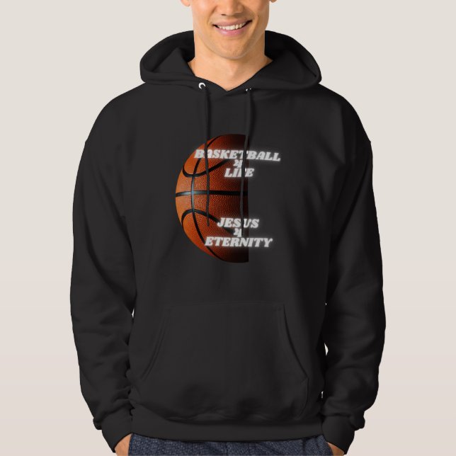 Christian Basketball Kids Athlete Religious Jesus  Hoodie (Framsida)