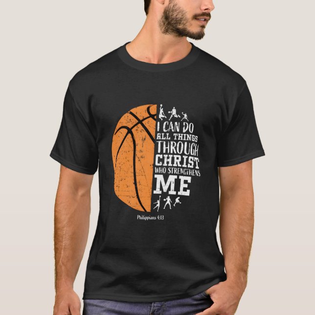 Christian Basketball Religious T Shirt (Framsida)