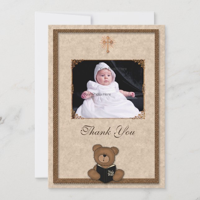 Christian Bear Photo Card Tack Kort (Framsida)