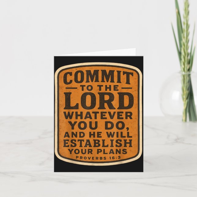 Christian Bible Commit To The Lord Whatever You Do Kort (Framsida)