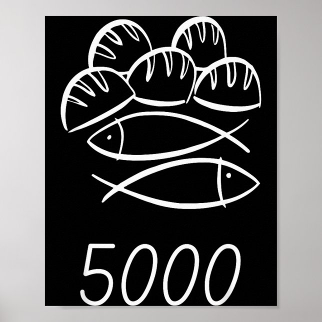 Christian Bible Jesus 2 Fishes 5 Breads Feed 5000  Poster (Framsidan)
