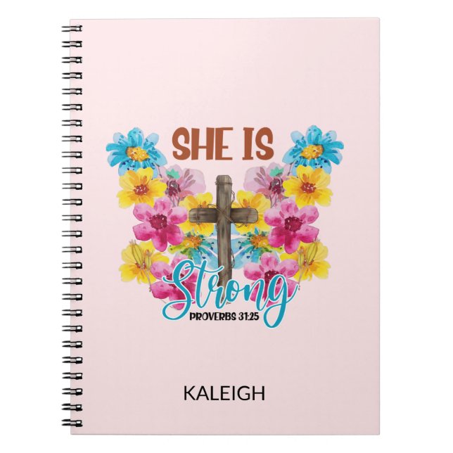 Christian Bible Kor Proverbs Woman Butterfly Anteckningsbok (Framsidan)